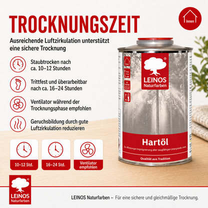 LEINOS Holzöl 1,0 l | Farbloses Hartöl für Möbel, Tische, Arbeitsplatten | Öl für Teak, Eiche & weitere Hölzer | Natürliche Imprägnierung & effektive Versiegelung mit langanhaltendem Schutz innen