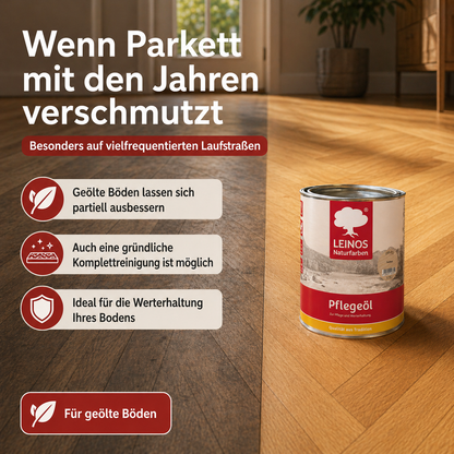 LEINOS 285 Pflegeöl 002 farblos  0,75 Liter | Zur Behandlung aller geölten und gewachsten Flächen wie Holz, Kork und Linoleum im Innenbereich |