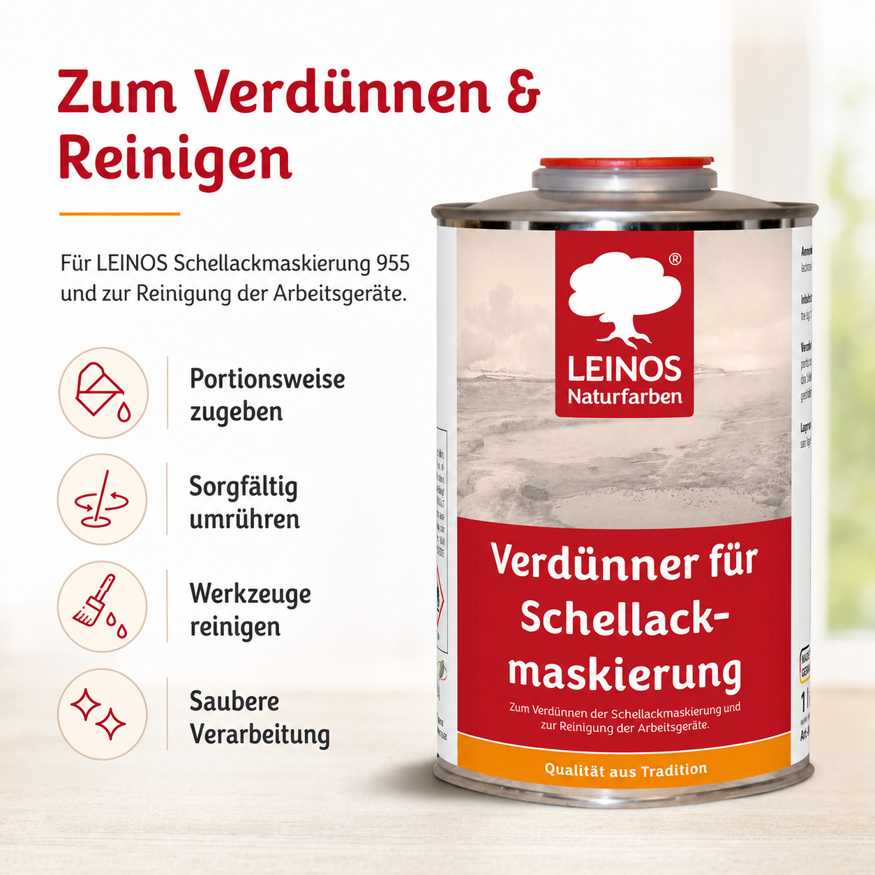 LEINOS 956 Verdünner für Schellackmaskierung 1,00 l