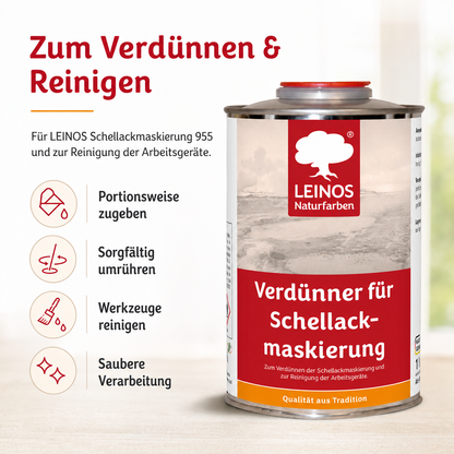 LEINOS 956 Verdünner für Schellackmaskierung 1,00 l