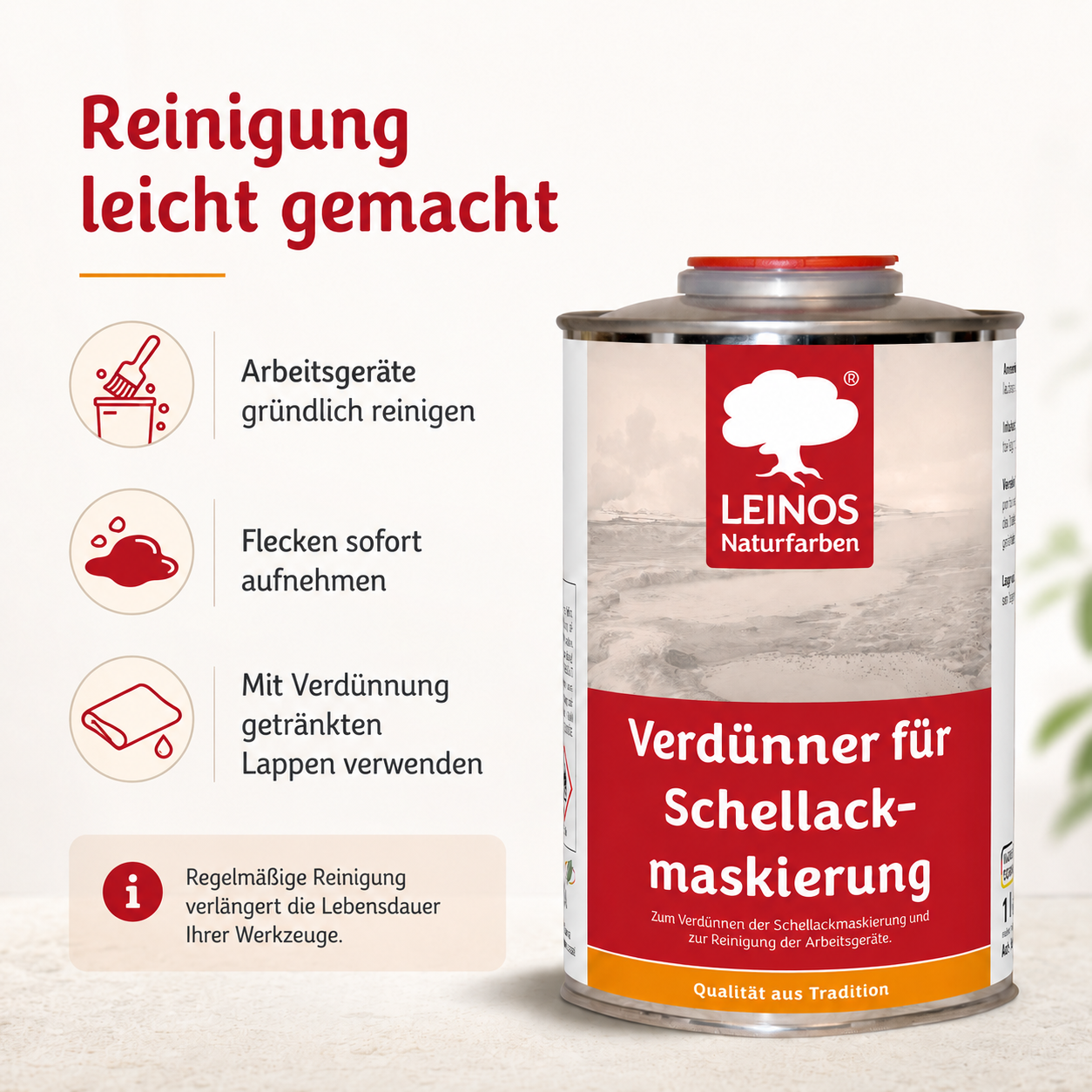 LEINOS 956 Verdünner für Schellackmaskierung 1,00 l