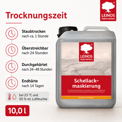 LEINOS 955 Schellackmaskierung 10,0 l | Zum Absperren von mit Schadstoffen wie PCB, PCP/Lindan oder DDT belasteten Untergründen. Nur im Innenbereich