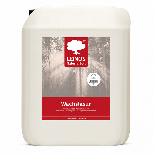 Leinos 600 Wachslasur für Innen 202 10 Liter weiß – wässrige Holzlasur für Möbel, Holzdecken, Wandverkleidungen und Kinderspielzeug im Innenbereich, weiß, pigmentierbar, leicht aufzutragen