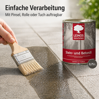 LEINOS Stein- und Betonöl 254 – 0,75 L – Öl zur natürlichen Oberflächenbehandlung von Beton, Estrich & Steinzeug innen – atmungsaktiv & lösemittelfrei