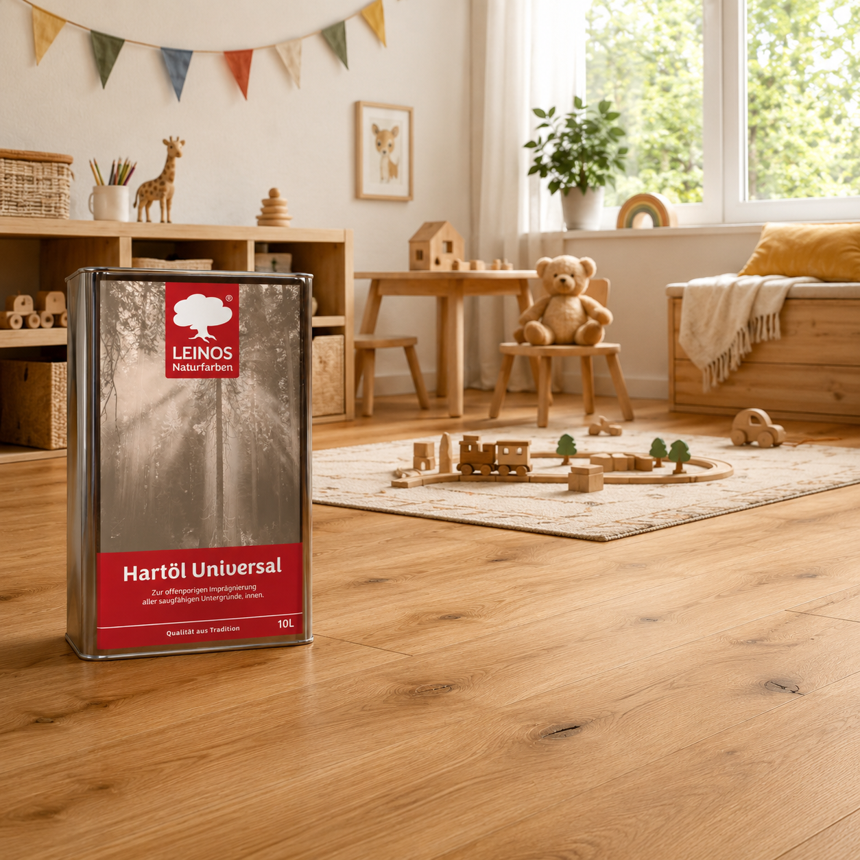 LEINOS 259 Hartöl Universal 10,0 l |Für alle Hölzer im Innenbereich, insbesondere Fußböden, aber auch für Kork | Leicht zu verarbeitende, universelle Grundierung und Endbeschichtung