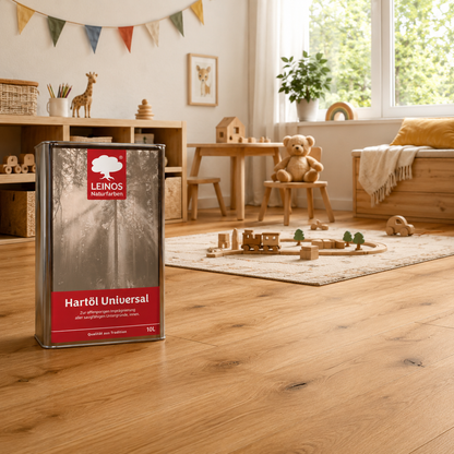 LEINOS 259 Hartöl Universal 10,0 l |Für alle Hölzer im Innenbereich, insbesondere Fußböden, aber auch für Kork | Leicht zu verarbeitende, universelle Grundierung und Endbeschichtung