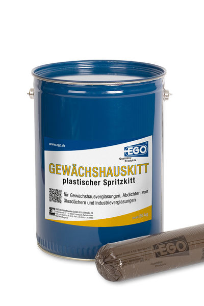 EGO GEWÄCHSHAUSKITT SPRITZKITT | 2kg | Schlauchbeutel 70mm |  ist ein hochwertiger weichplastischer Spritzkitt | gute Haftung auf Glas, Metall, Farben,