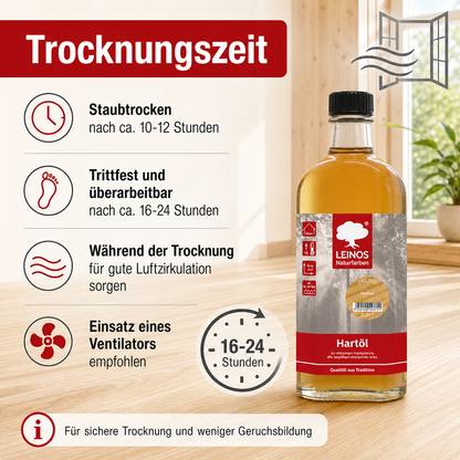 LEINOS Holzöl 250 ml | Hartöl Farblos für Tische Möbel Arbeitsplatten | Teak Eiche Möbelöl für effektive Versiegelung und langanhaltenden Schutz im Innenbereich