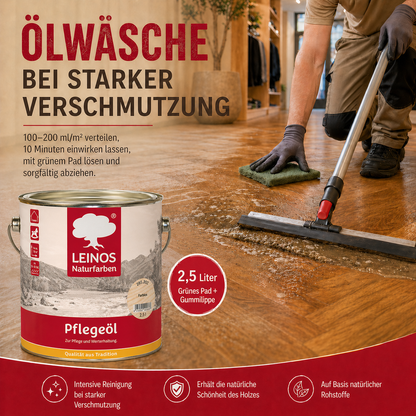 LEINOS 285 Pflegeöl 202 Weiß  0,75 Liter | Zur Behandlung aller geölten und gewachsten Flächen wie Holz, Kork und Linoleum im Innenbereich |