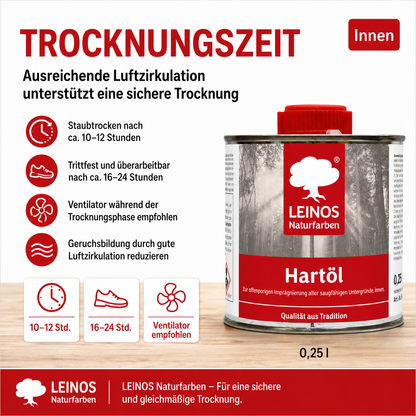 LEINOS Holzöl 250 ml | Hartöl Farblos für Tische Möbel Arbeitsplatten | Teak Eiche Möbelöl für effektive Versiegelung und langanhaltenden Schutz im Innenbereich