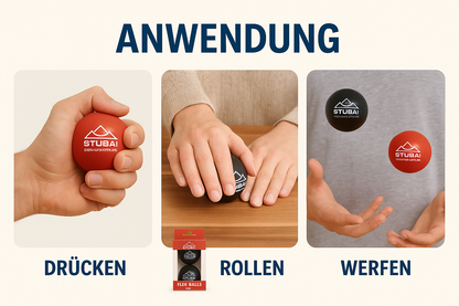 „STUBAI Flex-Balls Trainingsbälle – 3 Stück à 30 g, Durchmesser 7 cm – weiche Therapie-Bälle zur Handkräftigung & Fingerübung – Trainingshilfe für Reha, Fitness, Ergotherapie & Senioren“