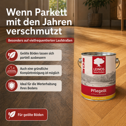 LEINOS 285 Pflegeöl 202 Weiß 2,50 Liter | Zur Behandlung aller geölten und gewachsten Flächen wie Holz, Kork und Linoleum im Innenbereich |
