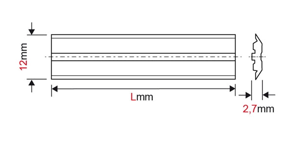 1 Stück  Terminus  HSS-18% 420x14x2,55mm