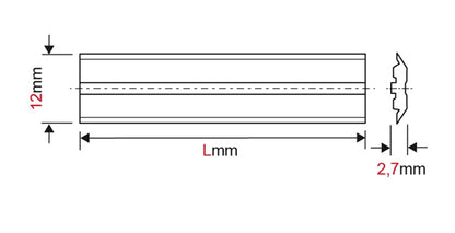 1 Stück  Terminus  HSS-18% 420x14x2,55mm