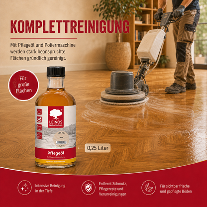 LEINOS 285 Pflegeöl 202 Weiß 0,25 Liter | Zur Behandlung aller geölten und gewachsten Flächen wie Holz, Kork und Linoleum im Innenbereich |