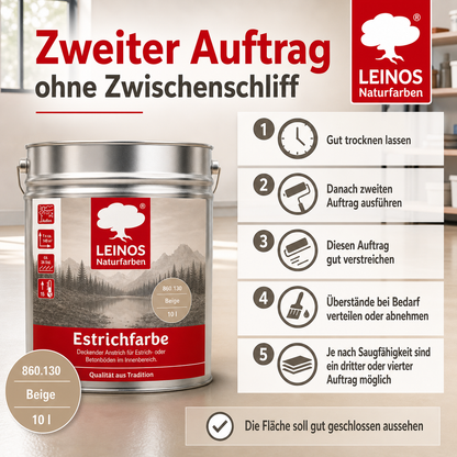LEINOS 860 Estrichfarbe für Innen, 10l, Beige