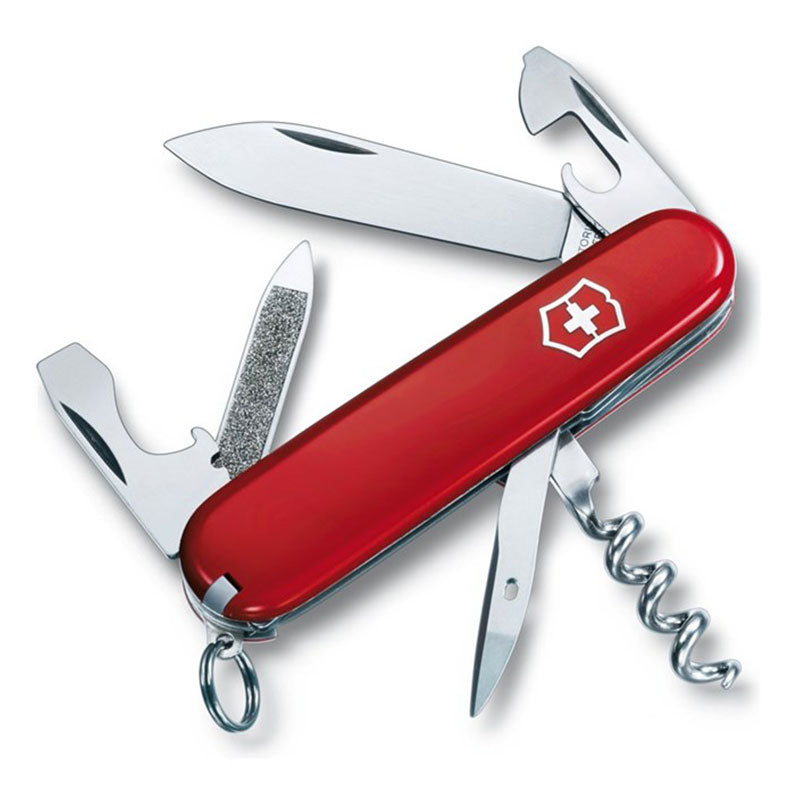 iSTOR Geschenkset mit Standard Swiss Sharpener und Victorinox Offizierstaschenmesser SPORTSMAN, Schweizer Qualität
