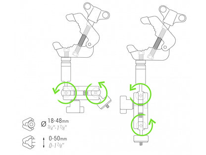 PIHER Multiclamp Universalhalter für Kameras, Nivellierungsgeräte, etc.