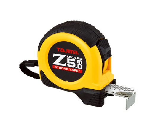 Tajima Taschenbandmaß Z Lock 5m/25mm gelb, mit Elastomer