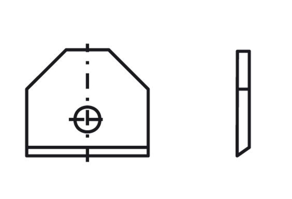 Blankett 9 16x17,5x2,0mm d=3,0mm e=5mm R=2,6 T04F 4 Stück