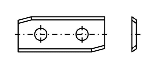 Spezial-Wendeplatte 29 - 30x12x1,5mm a=14mm 10 St.