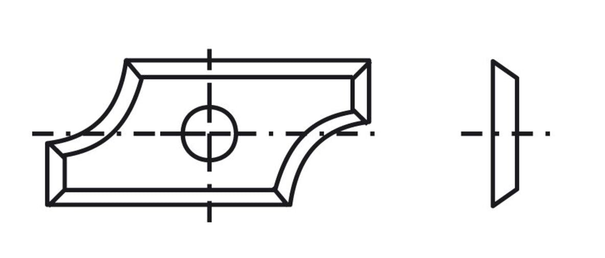 Blankett 39 19,5x9x1,5mm d=4,0mm R=2 T03SMG 4 Stück