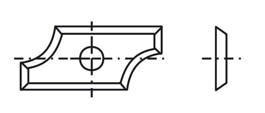 Blankett 39 19,5x9x1,5mm d=4,0mm R=4 T03SMG 4 Stück