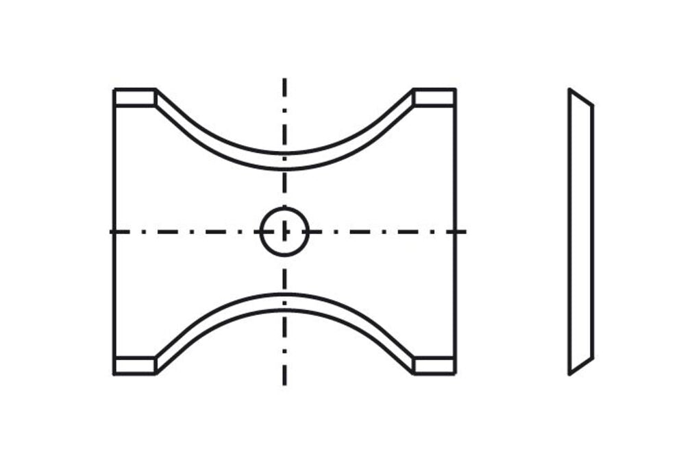 Blankett 47 30x25x2,0mm d=4,0mm R=14 T04F 2 Stück