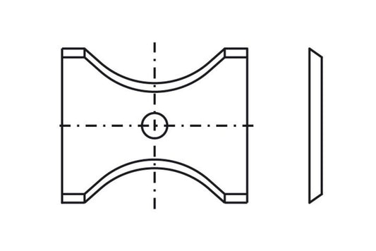 Blankett 47 30x25x2,0mm d=4,0mm R=14 T04F 2 Stück