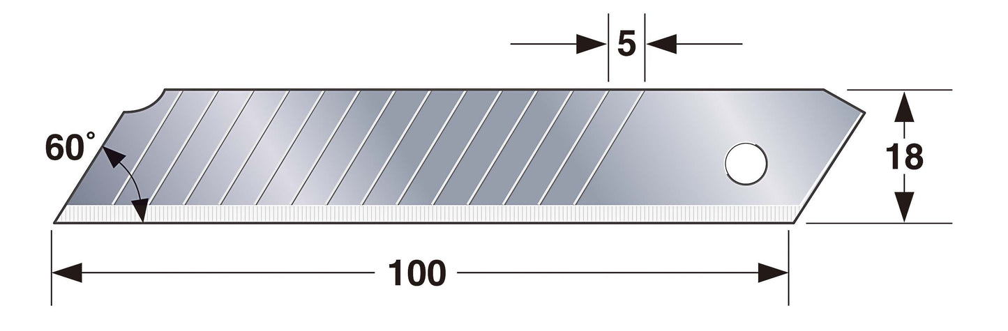 TAJIMA Ersatzklinge ENDURA 18mm mit 14 Sollbruchstellen  10 Stück, TAJ-41357