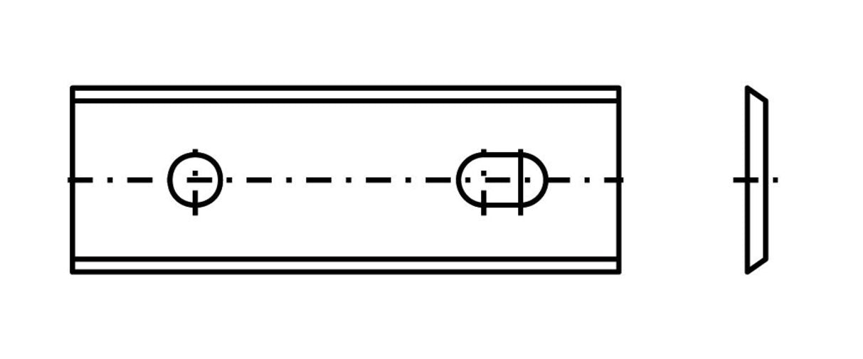 Spezial-Wendeplatte 27 44,5x15x1,5mm a=25mm T04F 4 Stück