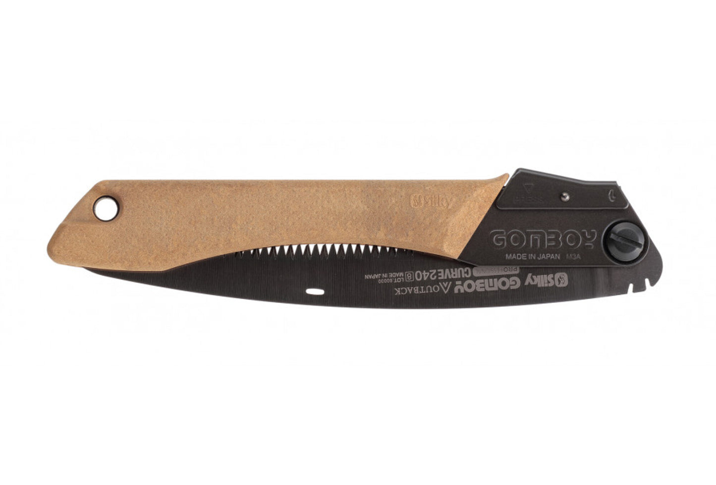 Silky japanische Klappsäge Gomboy Curve Outback Edition 240mm 8 ZpZ grob gebogene Klinge Premium-Abenteuersäge Bushcraft