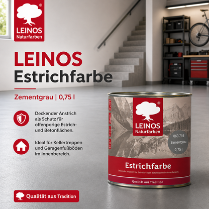 LEINOS 860 Estrichfarbe für Innen, 0,75l, Zementgrau