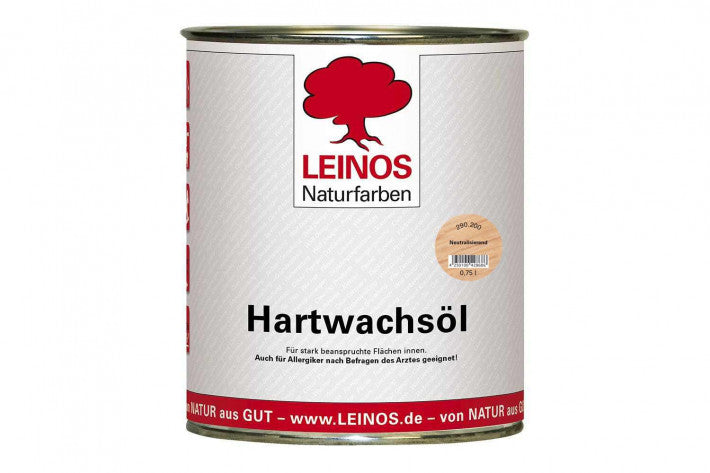 LEINOS 290 Hartwachsöl, Neutralisierend Rohholz, sehr widerstandsfähige, seidenmatte Öl-Wachs-Harz-Beschichtung, Ideal für stark strapazierte Holzfußböden und Treppen