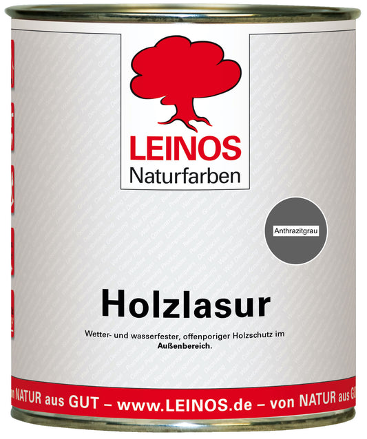 Wetterfeste Holzlasur für Außen 733 Anthrazitgrau 0,75 Liter – offenporiger Holzschutz mit Filmschutz gegen Pilzbefall – für Fenster, Türen, Zäune & Pergolen – wasserabweisend, lasierend