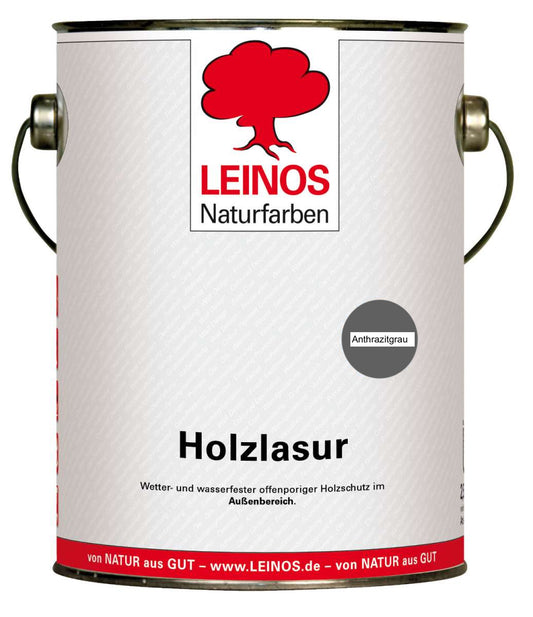 Wetterfeste Holzlasur für Außen 733 Anthrazitgrau 2,50 Liter – offenporiger Holzschutz mit Filmschutz gegen Pilzbefall – für Fenster, Türen, Zäune & Pergolen – wasserabweisend, lasierend