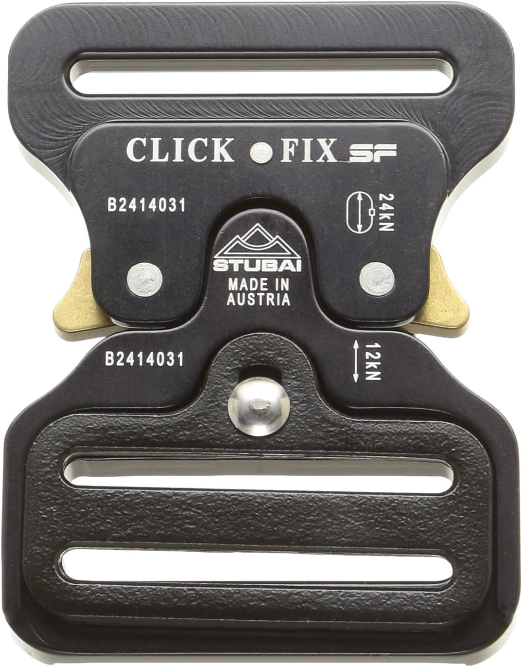 STUBAI Gurtschnalle bis 45 mm | vergütetem Aluminium mit schwarzer Eloxierung | CLICK FIX FLEX 2.0 | verhindert Öffnen unter Last | Profiqualität Made in Austria