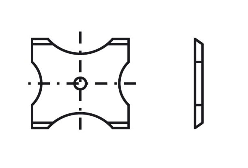 Blankett 2 20x21x2,0mm d=3,0mm R=5-8 T04F 10 Stück