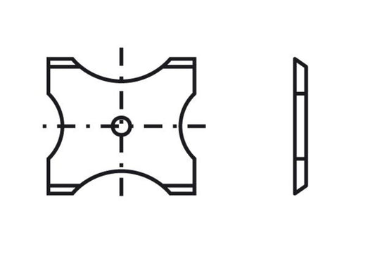 Blankett 2 20x21x2,0mm d=3,0mm R=5-8 T04F 10 Stück