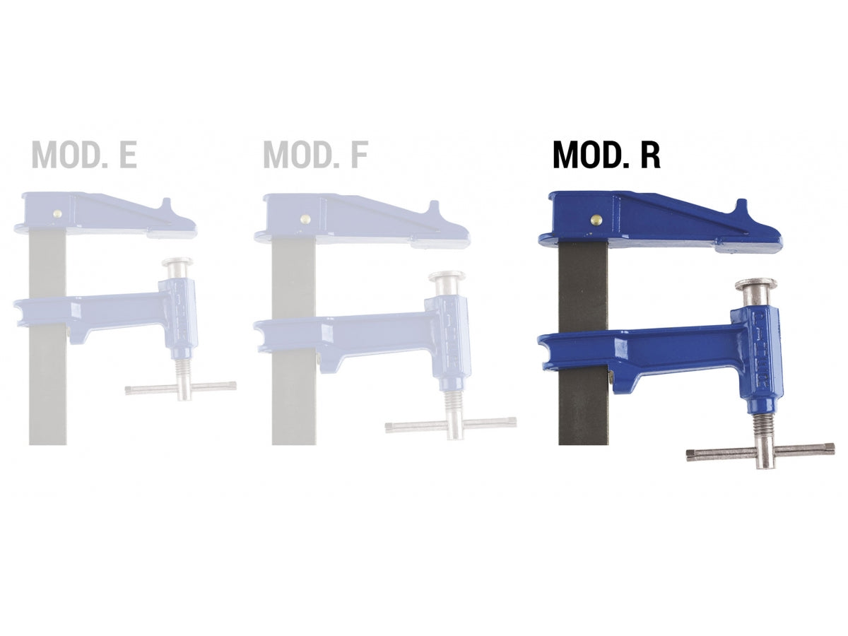 SCHRAUBZWINGE PIHER R-100 cm, MIT QUERGRIFF, SPINDELGEHÄUSE ZUM TEIL GESCHLOSSEN