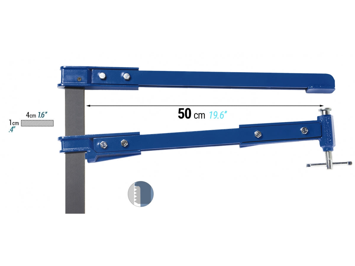 TIEFSPANNSCHRAUBZWINGE PIHER 50K, 50 cm, MIT QUERGRIFF, AUSLADUNG 22 cm