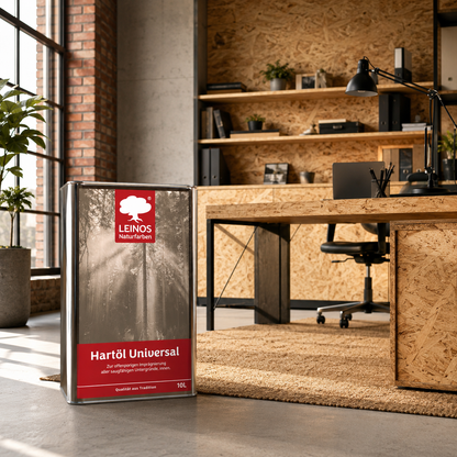 LEINOS 259 Hartöl Universal 10,0 l |Für alle Hölzer im Innenbereich, insbesondere Fußböden, aber auch für Kork | Leicht zu verarbeitende, universelle Grundierung und Endbeschichtung