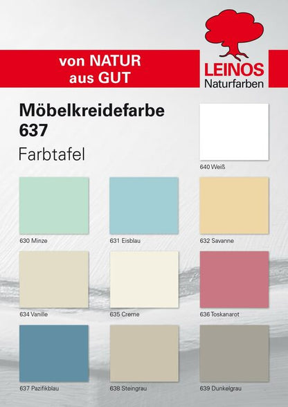 LEINOS 637 Möbelkreidefarbe für Innen, 0,1 l, Minze