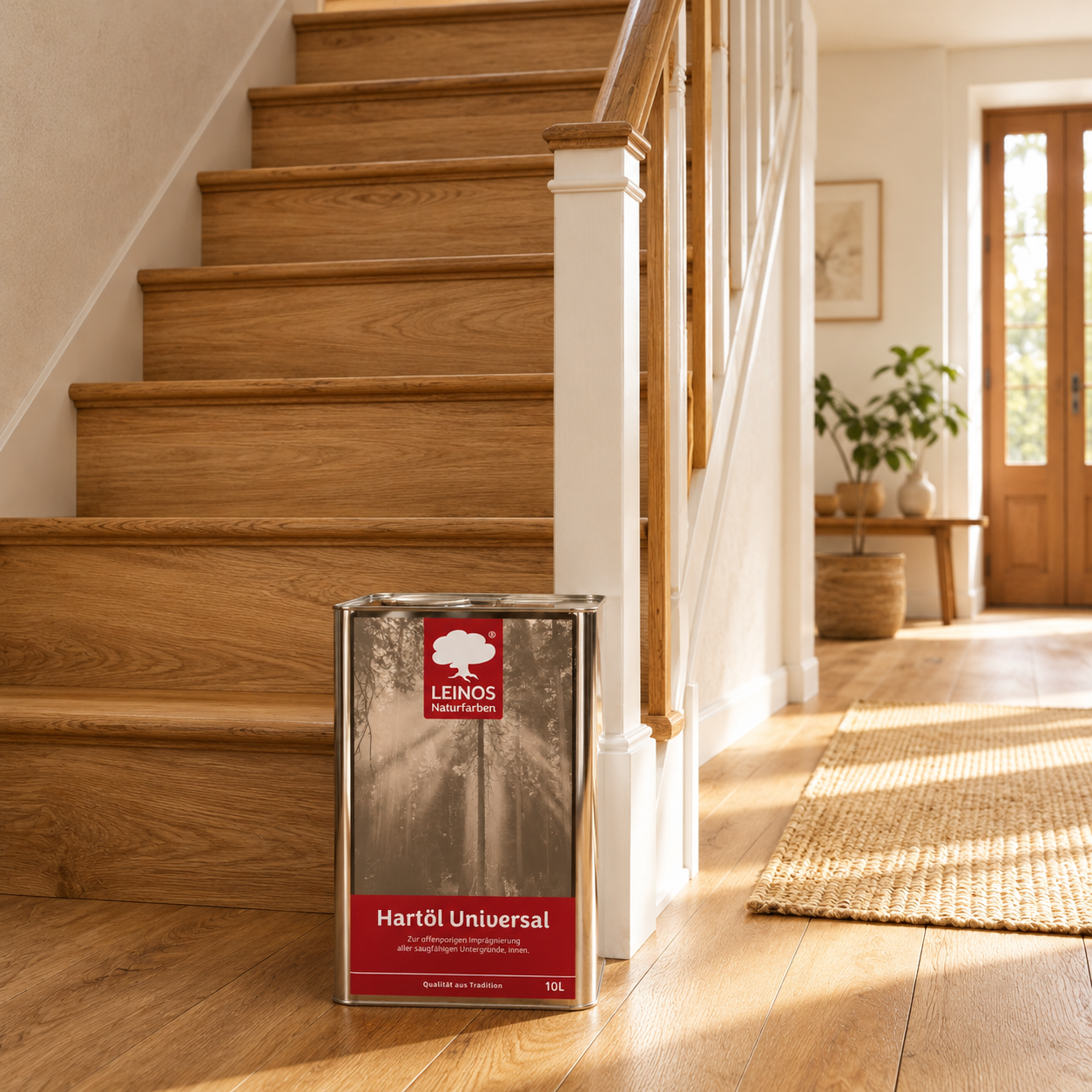 LEINOS 259 Hartöl Universal 10,0 l |Für alle Hölzer im Innenbereich, insbesondere Fußböden, aber auch für Kork | Leicht zu verarbeitende, universelle Grundierung und Endbeschichtung