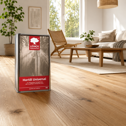 LEINOS 259 Hartöl Universal 10,0 l |Für alle Hölzer im Innenbereich, insbesondere Fußböden, aber auch für Kork | Leicht zu verarbeitende, universelle Grundierung und Endbeschichtung