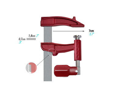 PIHER Maxipress M Schraubzwinge 15cm mit bis zu 400kg Spannkraft