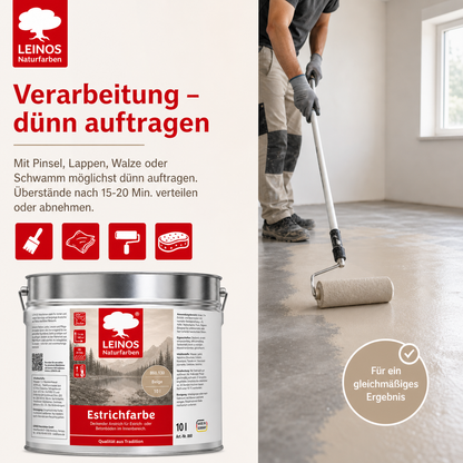 LEINOS 860 Estrichfarbe für Innen, 10l, Beige
