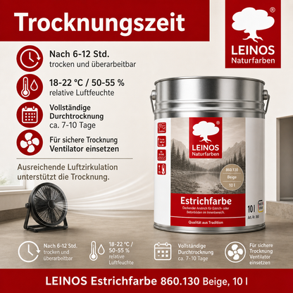 LEINOS 860 Estrichfarbe für Innen, 10l, Beige
