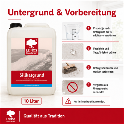 LEINOS 620 Tiefengrund 10,0 L | für stark oder unterschiedlich saugende Wandflächen | Sehr hoch dampfdurchlässig | Farbton nach der Trocknung: nahezu farblos