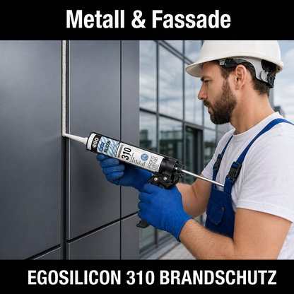 EGOSILICON 310 B1 Brandschutz-Silikon Weiß – 20×310 ml Kartuschen – schwer entflammbarer 1K-Silikon-Dichtstoff nach DIN 4102 B1 & EN 13501-1 für feuerhemmende Verglasungen und Anschlussfugen